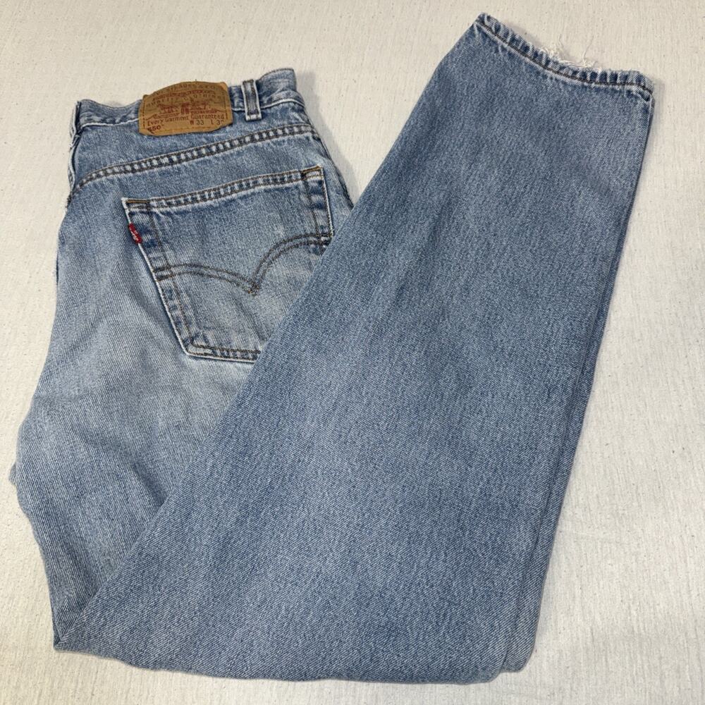 Vintage Levi 550 Relaxed Blue Jeans Mens Size 33X32 2001 Y2K Nice Fade